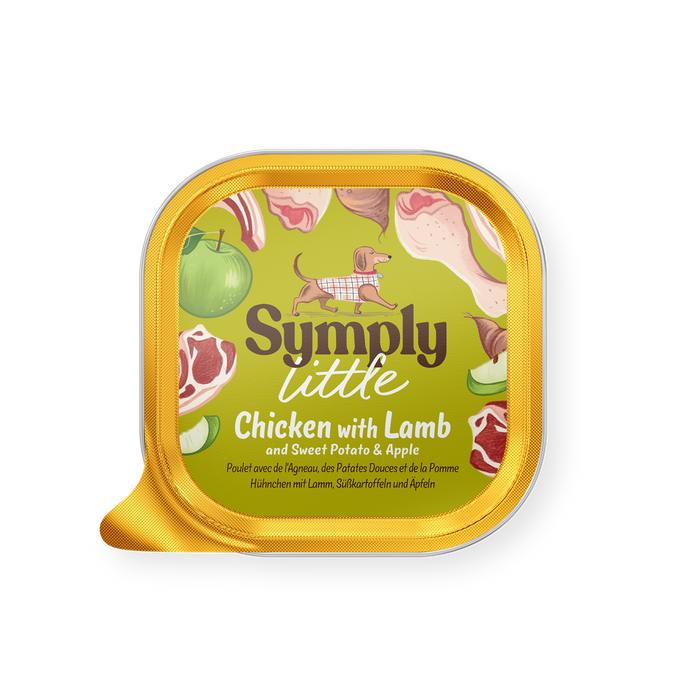 Symply Frango e borrego frescos – Patê para cães de raças pequenas – embalagem