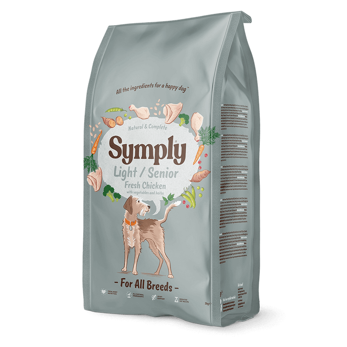 Symply Light & Senior – Frango fresco – Ração seca para cães sénior / light – embalagem