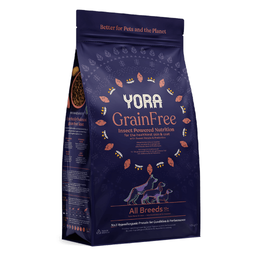 Yora Grain Free – proteína de inseto – Ração seca para cães adultos – embalagem