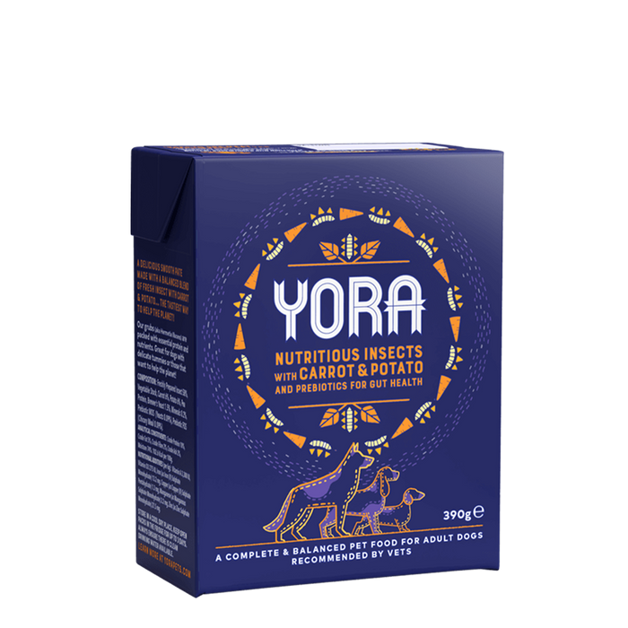 Yora Patê de inseto com cenoura e batata – Patê para cães adultos – embalagem