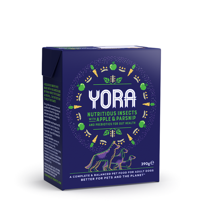 Yora Patê de inseto com maçã e pastinaca – Patê para cães adultos – embalagem