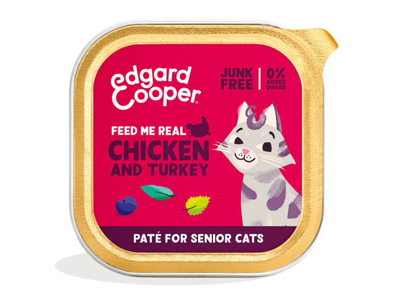 Edgard Cooper Chicken and turkey wet food senior cat 85gr - PETTER