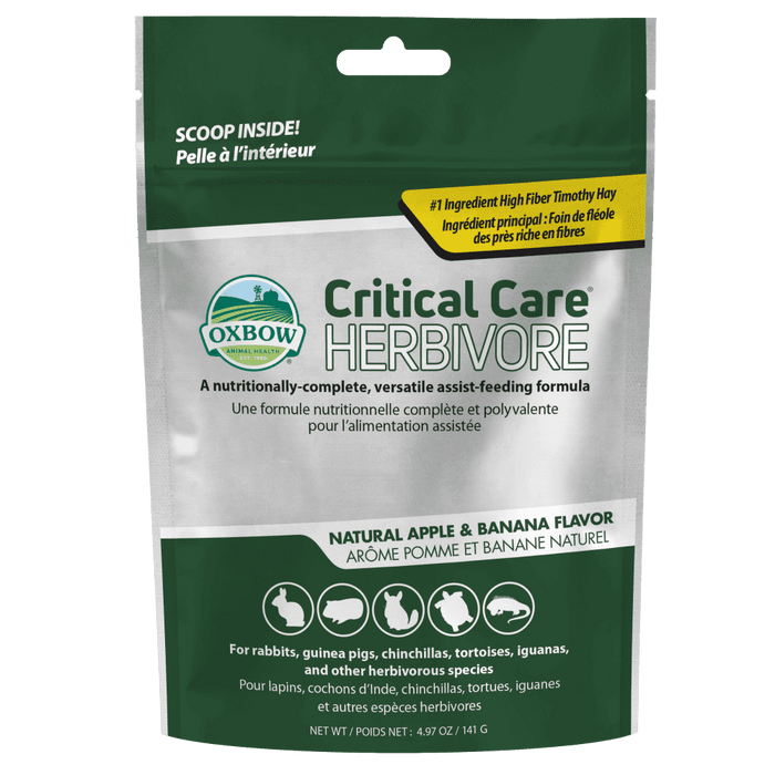 Oxbow Critical Care® Cuidados Intensivos Herbívoros 141g (sabor maçã e banana) - PETTER