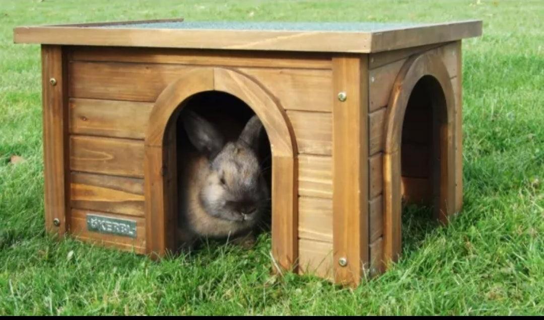 Casa de madeira para coelhos 59 x 39 x 30 cm