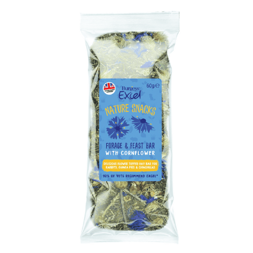 Burgess Excel Nature Snacks Forage & Feast bar with Cornflower - PETTER