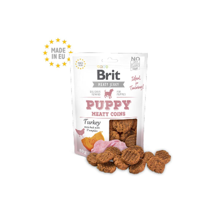 Brit Dog Jerky Puppy Snack Turkey Meaty coins 80 g