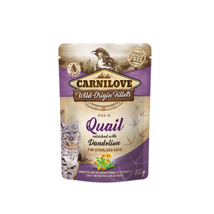Carnilove Cat Sterilized Quail with Dandelion (Saqueta) 85 g